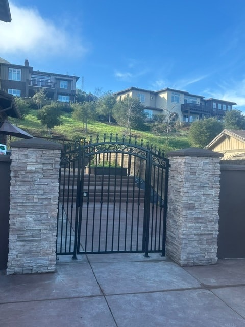 Ornamental Arched Iron Entry Gate